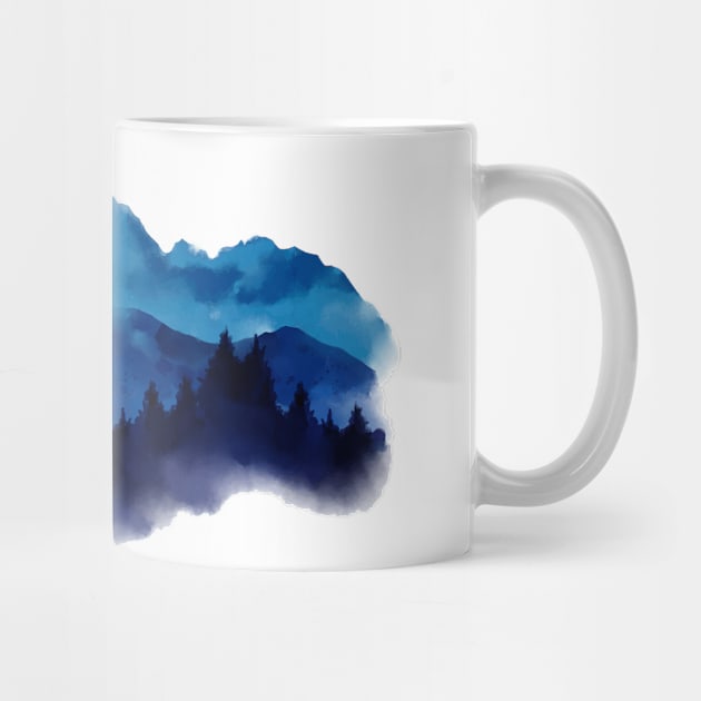 Mountains Watercolor by Mako Design 